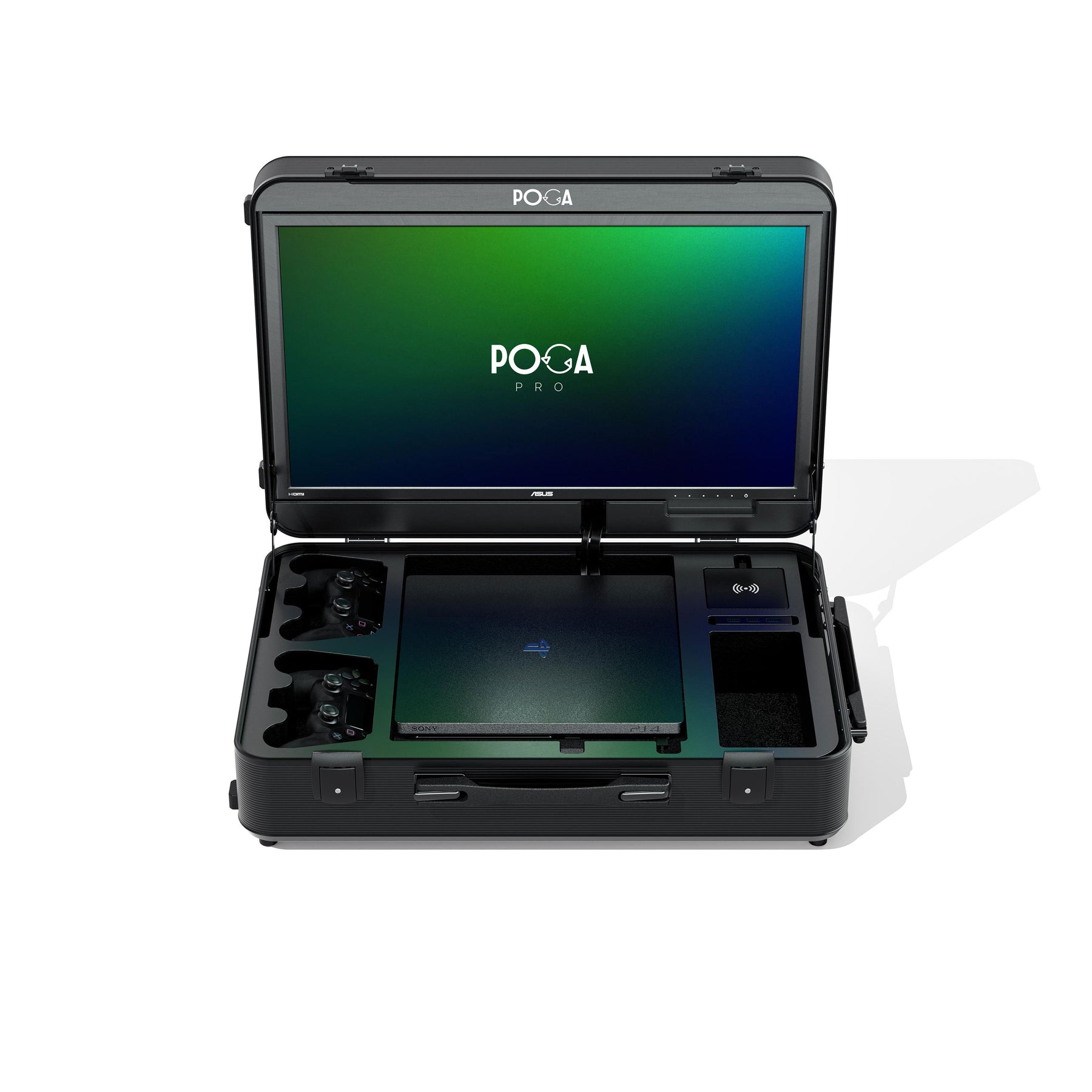  POGA LUX PlayStation 5 Premium Portable Console Travel Case  incl. Trolley and 24'' AOC Gaming Monitor - Black (V2 - Bluetooth Speaker  Optional) : Electronics